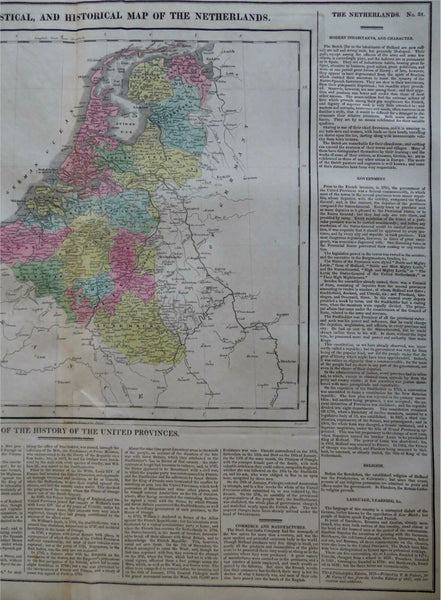 United Provinces Netherlands Holland Amsterdam 1821 Carey large historical map