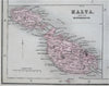 Southern Italy Kingdom of Naples Sicily Malta inset 1853 Hall engraved Black map