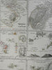 Volcanic Islands of World Cape Verde Sicily Azores Antilles Iceland 1850 map