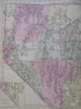 Utah & Nevada American Southwest 1881 Mitchell large hand color map