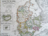 Kingdom of Denmark Iceland Faroe Islands Hamburg 1855Stieler  detailed map