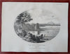 Clay Point & Camel's Hump Lake Champlain Vermont 1861 H.F. Walling print