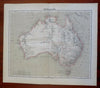 Australia Sydney Melbourne Perth Brisbane Adelaide 1885 Flemming detailed map