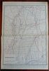 Mississippi State Jackson Biloxi Tupelo Meridian c. 1880's-90 Cram large map