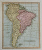 South America continent 1823 scarce Ellis map with lovely original hand color