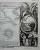 Guadeloupe Caribbean Islands French Colonies 1855 Lemercier decorative map