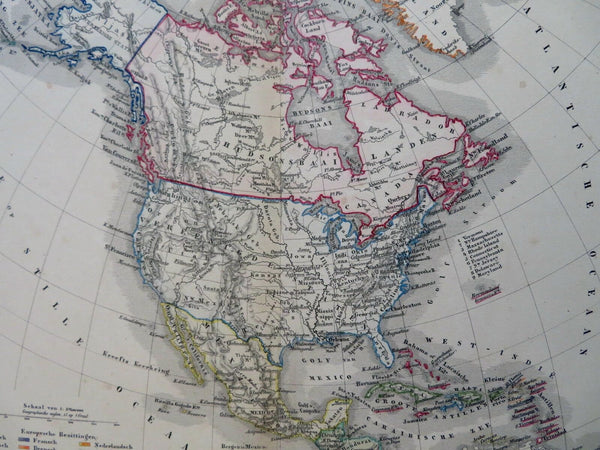 North America United States Canada Mexico Caribbean 1850's Ludolph map