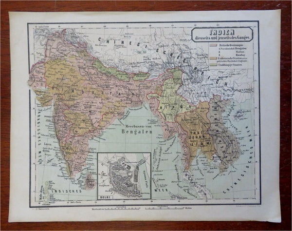 India British Raj Southeast Asia Thailand Cambodia Vietnam Siam 1870's map