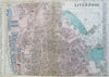 Liverpool Merseyside England 1881 Edward Weller detailed city plan 2 sheet map