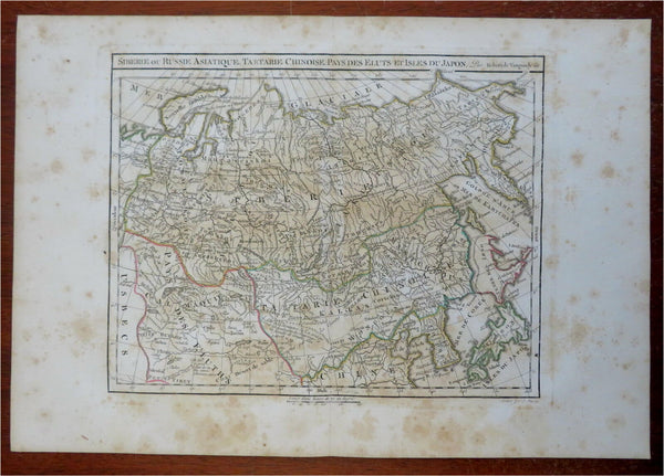 Russian Empire Qing China Japan Korea c. 1795-1806 Vaugondy Delamarche map