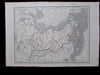Russia Siberia Alaska Arctic Sea North Pole 1830 Langlois scarce antique map