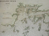 Moos-A-Bec Reach Maine Coast 1879 USCGS Nautical chart scarce hand color detail