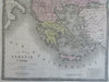 Ottoman Empire Balkans Greece Albania Serbia Bosnia Romania c. 1875 Brue map