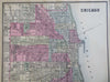 Chicago Illinois City Plan Lake Michigan c. 1882 Mitchell map