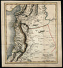 Syria Middle East Aleppo Damascus 1824 Sidney Hall engraved small map
