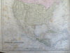 North America United States Canada Mexico Caribbean 1852 Mitchell map