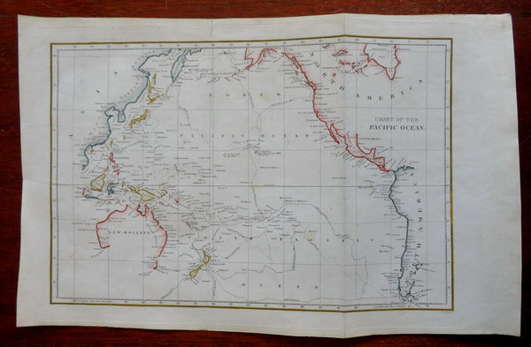 Pacific Ocean showing exploration tracks Australia unknown 1806 H. Tanner map