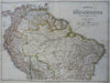 South America Brazil Peru Chile Argentina 1873 Ravenstein detailed 2 sheet map