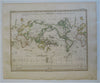 World Map on Mercator's Projection 1855 Berghaus detailed map