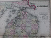 North & South Dakota joined Indian lands public survey 1883 Gray large map