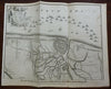 Oostende Belgium battle map c. 1740's city plan Fort St. Philip Sailing Ships