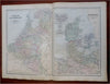 Belgium Netherlands Denmark Iceland 1889-93 Bradley folio hand color detail map