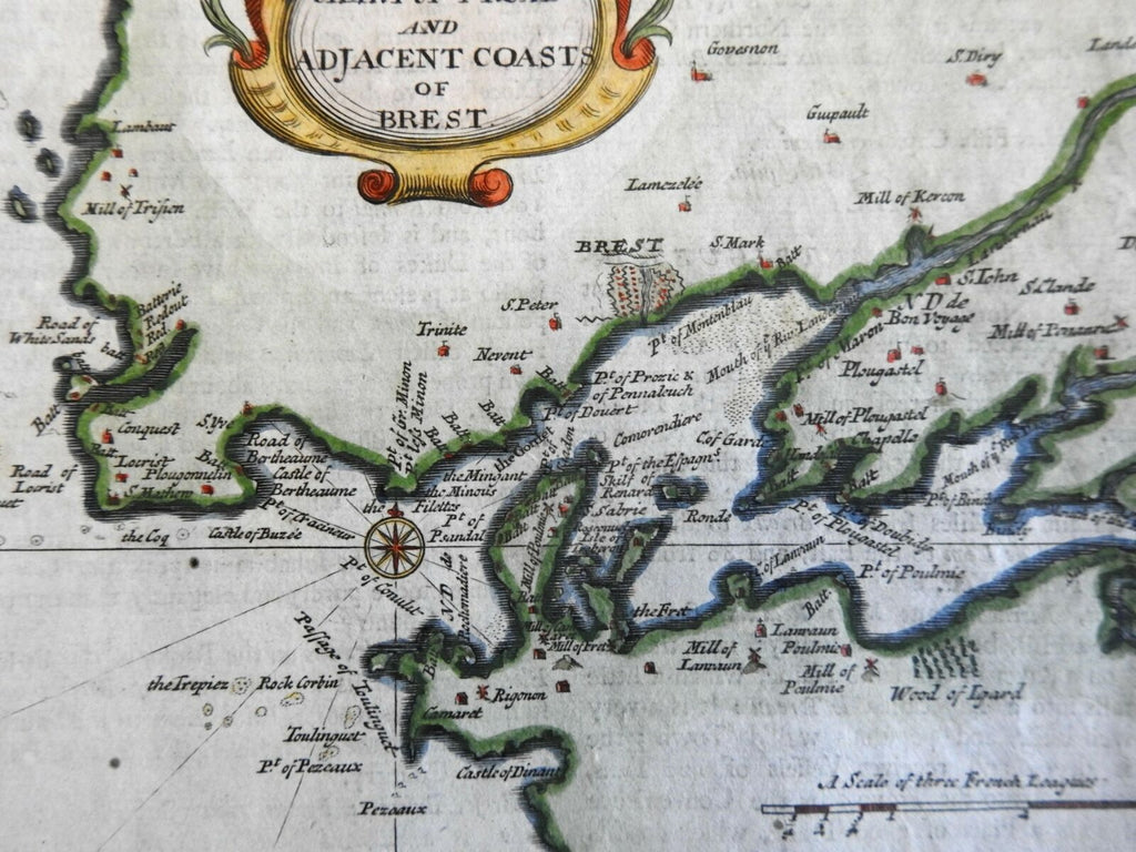 Brest Brittany Kingdom of France coastal survey 1700 Moll engraved harbor map
