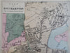 Southampton England Detailed City Plan Ship Building 1881 Bacon & Weller map