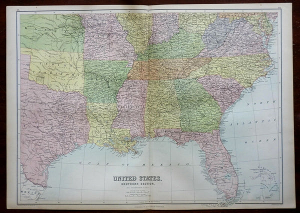 Southern United States Georgia Alabama Virginia Louisiana 1876 A. & C. Black map