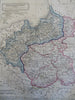 Poland & East Prussia Polen Warsaw 1860's Biller engraved hand colored map