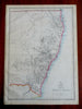 New South Wales Australia Sydney Canberra Moreton Bay c. 1856-72 Weller map