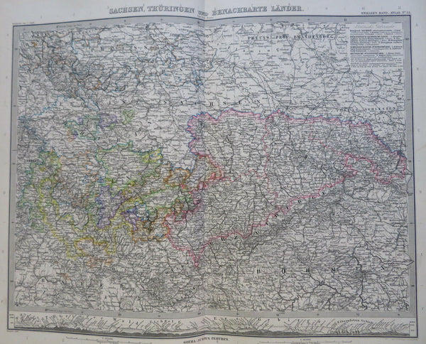German Empire Prussia Bavaria Saxony 1888 Vogel LARGE detailed 4 sheet ...