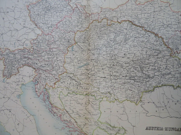 Austria-Hungary Hapsburg Empire Bohemia 1890 scarce folio Scribner-Black map