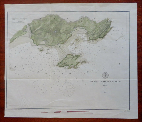Richmond's Island Harbor Maine 1879 Lambert coastal survey nautical chart