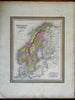 Scandinavia Denmark Sweden Norway Finland Baltic Sea c. 1846-9 Mitchell map