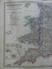 Great Britain United Kingdom 2 Sheets 1862 Stieler detailed large map