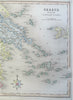 Kingdom of Greece Ionian Islands Athens Corinth c. 1850 Archer engraved map