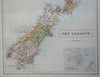 New Zealand North & South Island Tasmania Auckland Peninsula 1876 fine large map