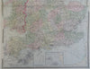 England & Wales UK London Cardiff 1889-93 Bradley folio hand color detail map