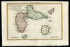 Guadeloupe Caribbean Island Marie Galante Antilles 1790 Bonne beautiful map
