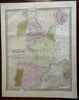 Western Europe British Isles France Low Countries Spain Portugal 1841 map