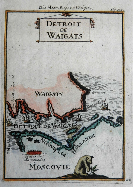 Vaygach Island Yugrosky Strait Russian Empire 1719 Mallet map