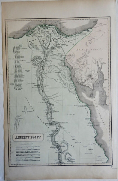Ancient Egypt Nile River Alexandria Red Sea 1855 Philip Historical map