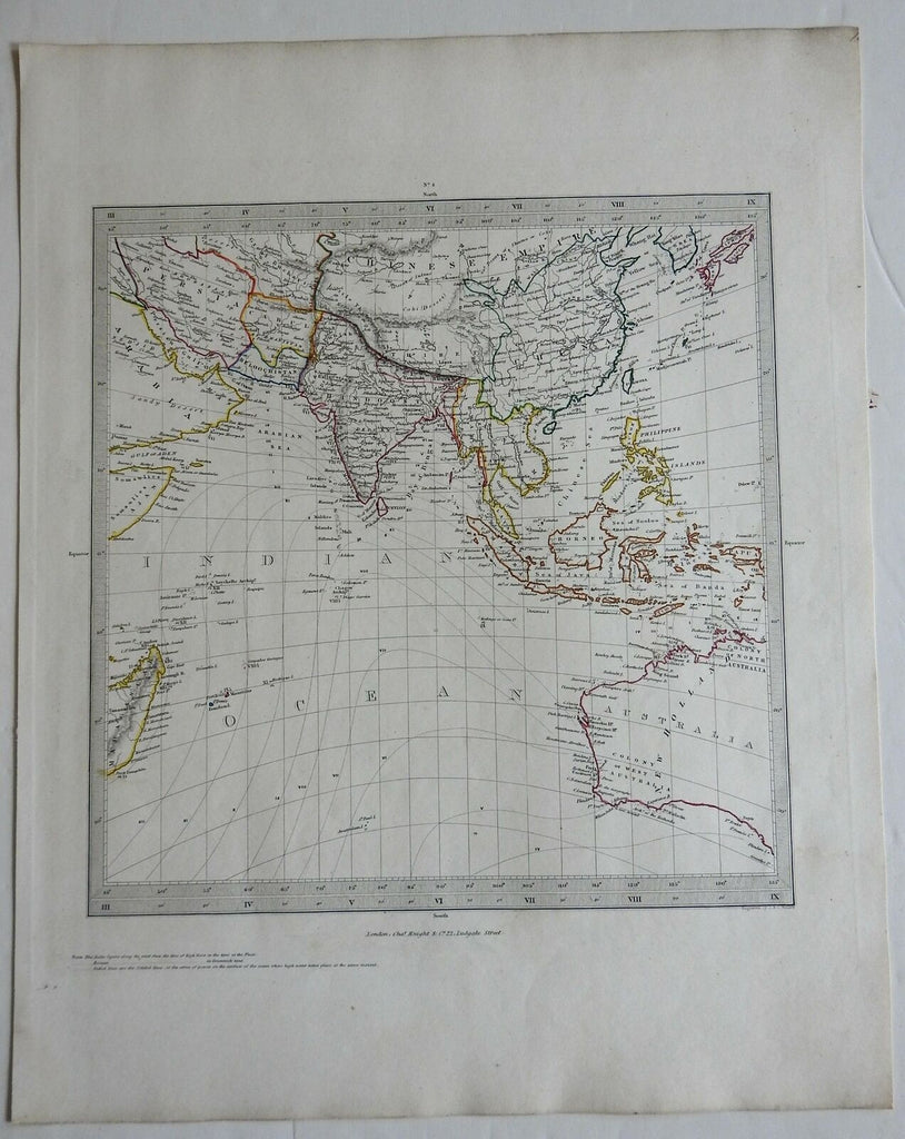 Indian Ocean Southeast Asia Australia Indonesia British Raj 1830's Walker map