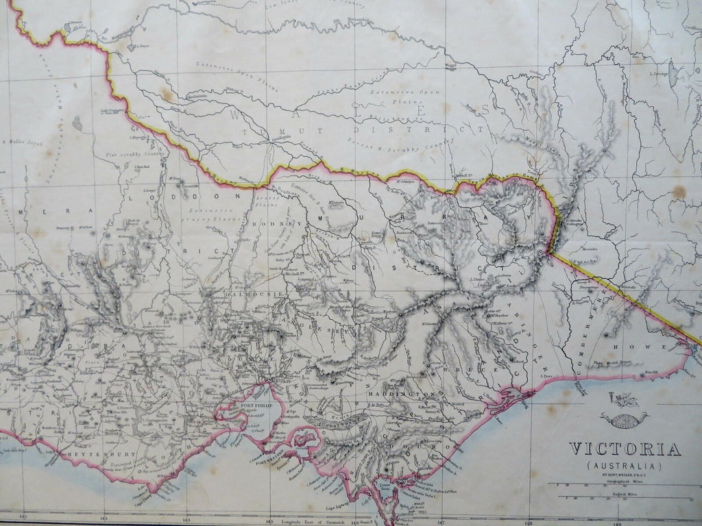 Victoria Australia Melbourne Port Philip Port Western c. 1856-72 Weller map