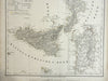 Kingdom of the Two Sicilies Sardinia Malta 1850's Flemming detailed map