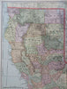 California Los Angeles San Francisco Sacramento 1888 Cram large 2 sheet map