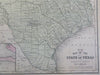 Texas State Map 1858 Young engraved hand colored map
