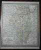 Illinois state 1850 thomas & Cowperthwait fine detailed hand color map