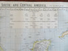 Southern Mexico & Central America Guatemala Honduras 1883 Letts scarce map